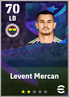 Levent Mercan eFootball 2026 player card — 70 OVR LB