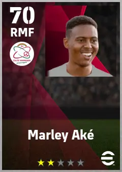 Marley Ake eFootball 2026 player card — 70 OVR RMF