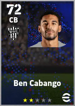Ben Cabango eFootball 2026 player card — 72 OVR CB