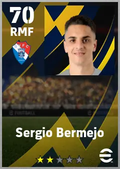Sergio Bermejo eFootball 2026 player card — 70 OVR RMF