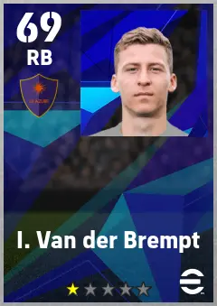 I. Van der Brempt eFootball 2026 player card — 69 OVR RB