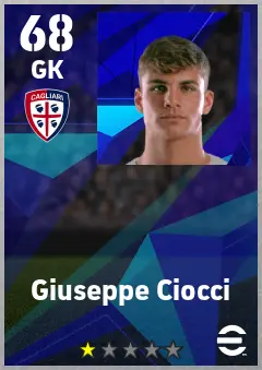 Giuseppe Ciocci eFootball 2026 player card — 68 OVR GK