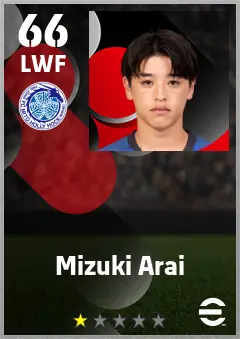 Mizuki Arai eFootball 2026 player card — 66 OVR LWF