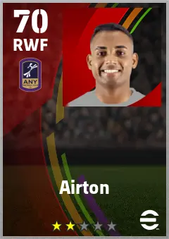Airton eFootball 2026 player card — 70 OVR RWF