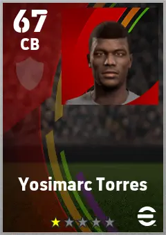 Yosimarc Torres eFootball 2026 player card — 67 OVR CB