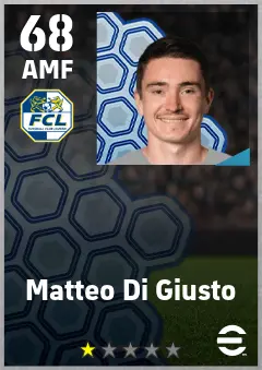 Matteo Di Giusto eFootball 2026 player card — 68 OVR AMF