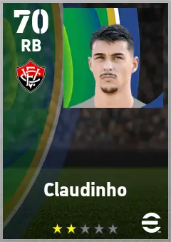 Claudinho eFootball 2026 player card — 70 OVR RB
