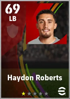 Haydon Roberts eFootball 2026 player card — 69 OVR LB