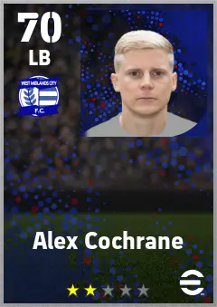 Alex Cochrane eFootball 2026 player card — 70 OVR LB
