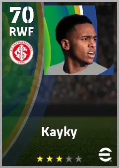 Kayky eFootball 2026 player card — 70 OVR RWF
