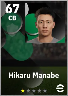 Hikaru Manabe eFootball 2026 player card — 67 OVR CB