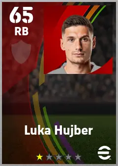 Luka Hujber eFootball 2026 player card — 65 OVR RB
