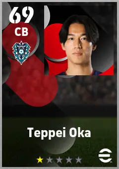Teppei Oka eFootball 2026 player card — 69 OVR CB