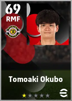 Tomoaki Okubo eFootball 2026 player card — 69 OVR RMF