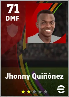 Jhonny Quinonez eFootball 2026 player card — 71 OVR DMF
