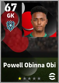 Powell Obinna Obi eFootball 2026 player card — 67 OVR GK