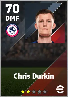 Chris Durkin eFootball 2026 player card — 70 OVR DMF
