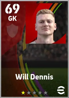 Will Dennis eFootball 2026 player card — 69 OVR GK