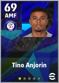 Tino Anjorin eFootball 2026 player card — 69 OVR AMF