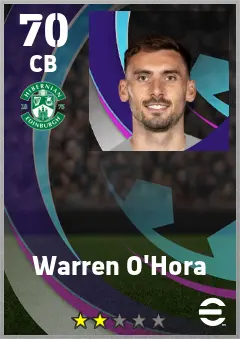 Warren O Hora eFootball 2026 player card — 70 OVR CB