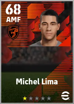 Michel Lima eFootball 2026 player card — 68 OVR AMF