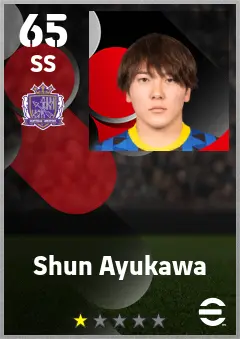 Shun Ayukawa eFootball 2026 player card — 65 OVR SS