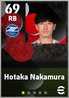 Hotaka Nakamura eFootball 2026 player card — 69 OVR RB