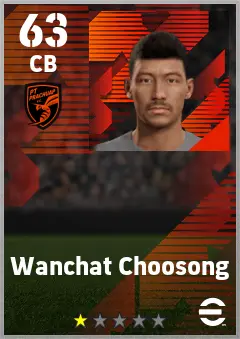 Wanchat Choosong eFootball 2026 player card — 63 OVR CB