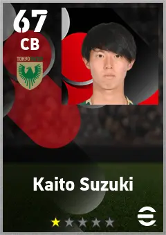 Kaito Suzuki eFootball 2026 player card — 67 OVR CB
