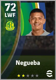 Negueba eFootball 2026 player card — 72 OVR LWF