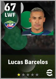 Lucas Barcelos eFootball 2026 player card — 67 OVR LWF
