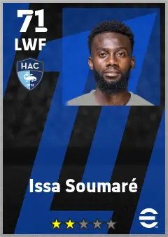 Issa Soumare eFootball 2026 player card — 71 OVR LWF