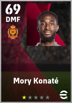 Mory Konate eFootball 2026 player card — 69 OVR DMF