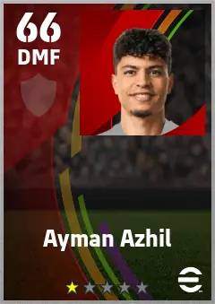 Ayman Azhil eFootball 2026 player card — 66 OVR DMF