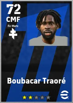Boubacar Traore eFootball 2026 player card — 72 OVR CMF
