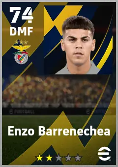 Enzo Barrenechea eFootball 2026 player card — 74 OVR DMF