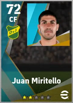 Juan Miritello eFootball 2026 player card — 72 OVR CF