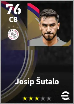Josip Sutalo eFootball 2026 player card — 76 OVR CB