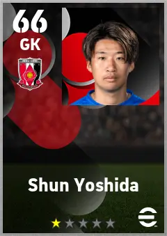 Shun Yoshida eFootball 2026 player card — 66 OVR GK