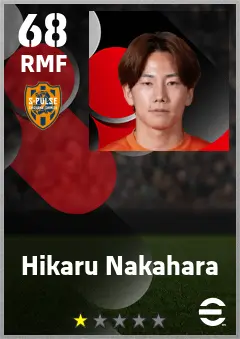 Hikaru Nakahara eFootball 2026 player card — 68 OVR RMF