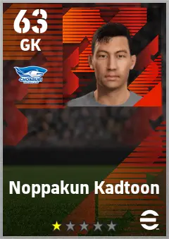 Noppakun Kadtoon eFootball 2026 player card — 63 OVR GK