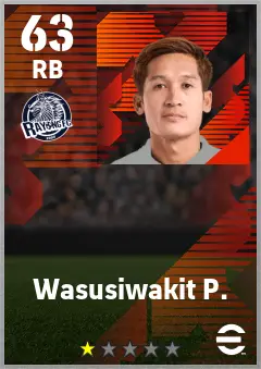 Wasusiwakit P. eFootball 2026 player card — 63 OVR RB