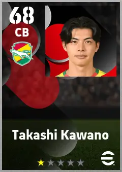 Takashi Kawano eFootball 2026 player card — 68 OVR CB