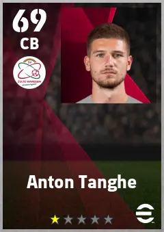 Anton Tanghe eFootball 2026 player card — 69 OVR CB