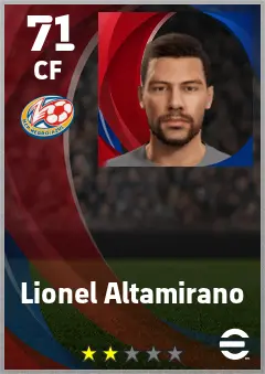 Lionel Altamirano eFootball 2026 player card — 71 OVR CF