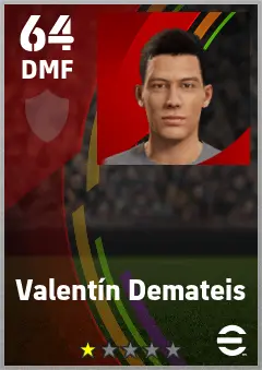 Valentin Demateis eFootball 2026 player card — 64 OVR DMF