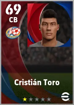 Cristian Toro eFootball 2026 player card — 69 OVR CB