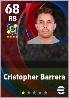 Cristopher Barrera eFootball 2026 player card — 68 OVR RB