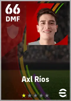 Axl Rios eFootball 2026 player card — 66 OVR DMF