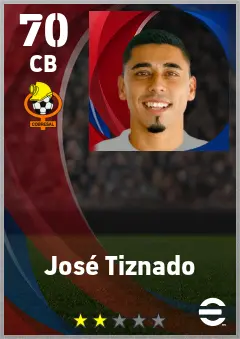 Jose Tiznado eFootball 2026 player card — 70 OVR CB